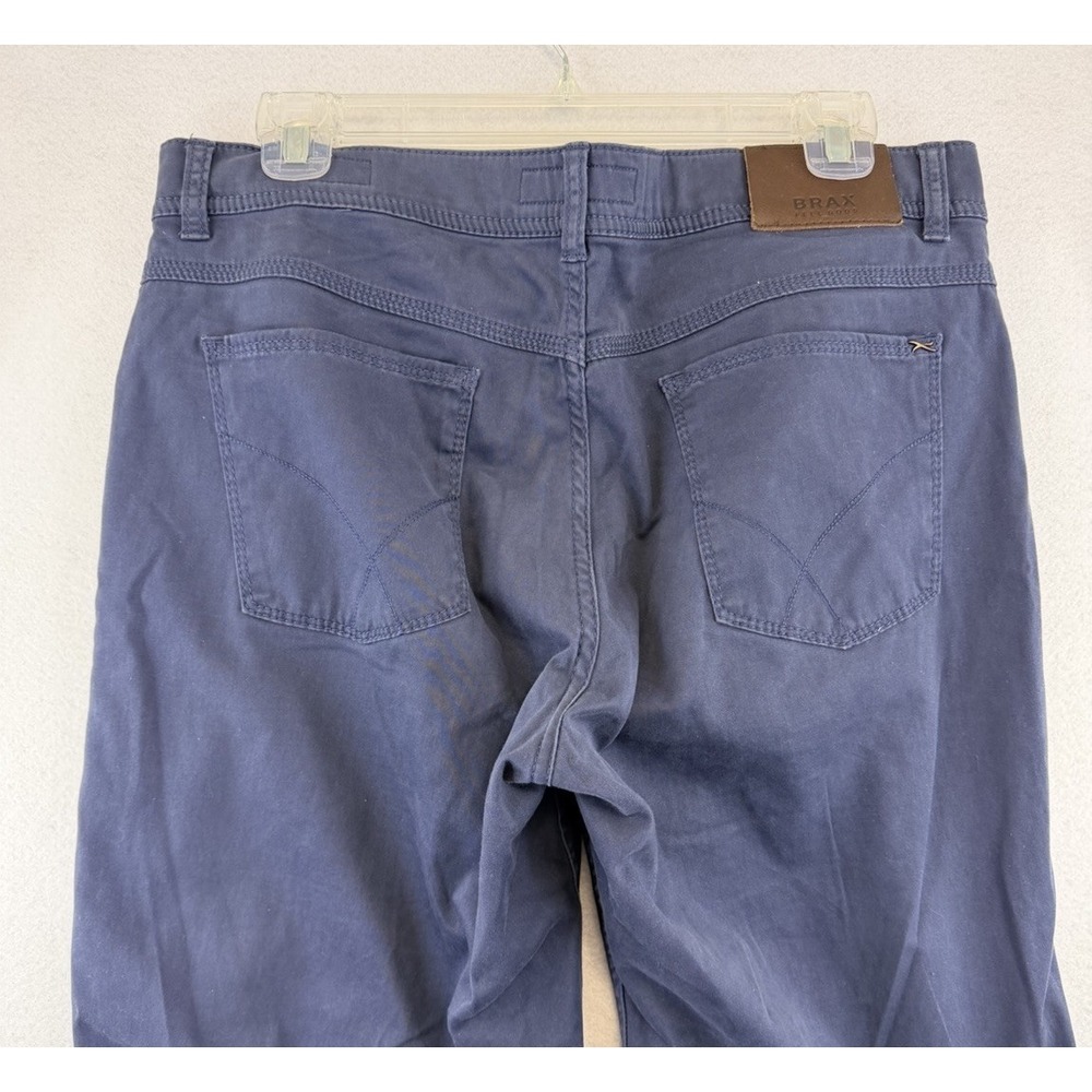 Brax Navy Blue Cooper Fancy Regular‎ Fit Flat Front Chino Pants Mens Size 34x30*